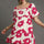 Umgee Full Size Contrast Floral Short Sleeve Mini Dress Plus Size | Hanalas