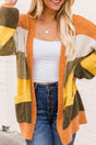 Open Front Color Block Cardigan | Hanalas