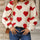 Fuzzy Heart Dropped Shoulder Sweatshirt | Hanalas