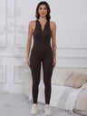 Half Zip Wide Strap Active Jumpsuit Trendsi Hanalas