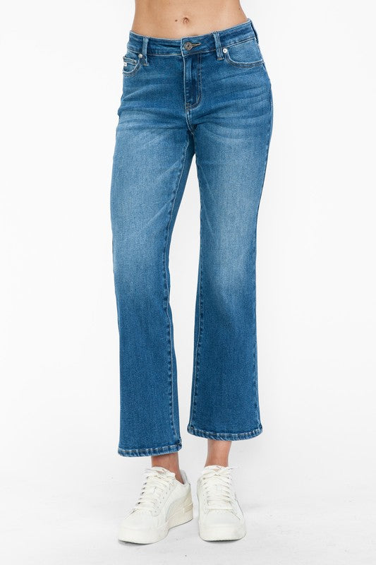 bytos Full Size Cat's Whiskers Mid Rise Ankle Jeans | Hanalas