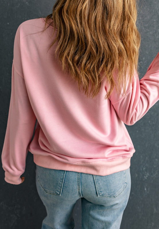 Valentine’s Day XOXO Round Neck Drop Shoulder Sweatshirt | Hanalas