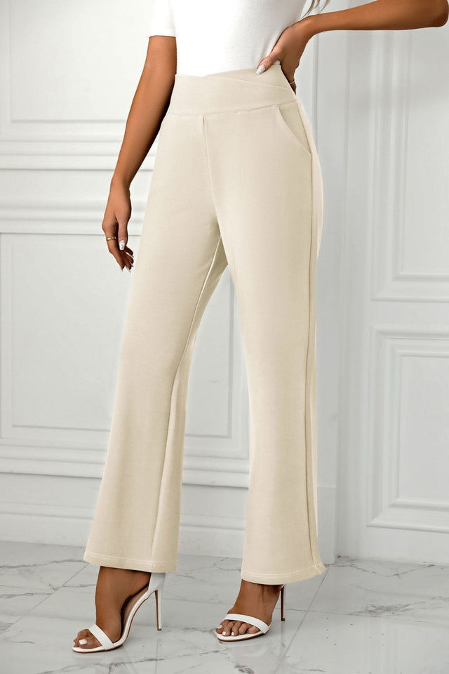 High Waist Straight Leg Pants | Hanalas