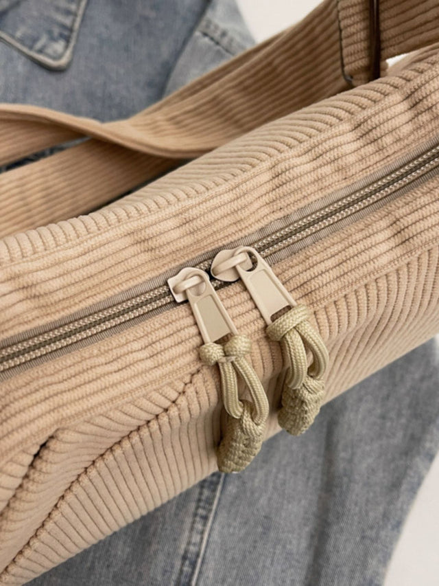 Ribbed Adjustable Strap Shoulder Bag Trendsi Hanalas