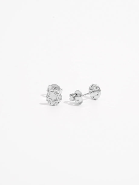 925 Sterling Silver Zircon Star Stud Earrings