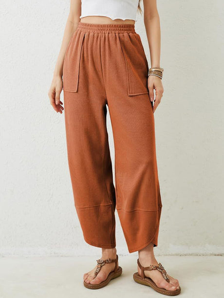 Lovelet Elastic Waist Wide Leg Pants | Hanalas