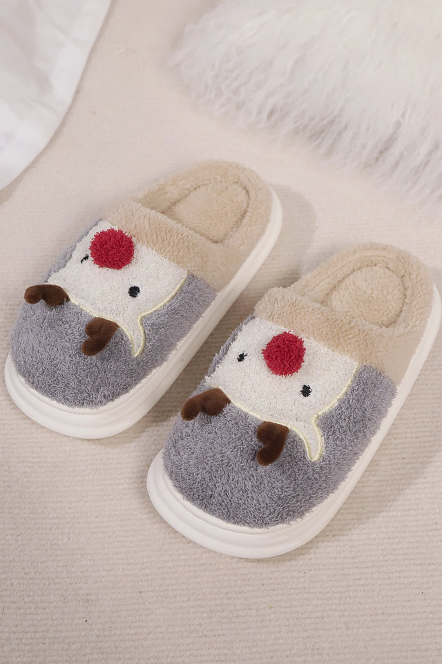 Elk Furry PVC Flat Slippers | Hanalas