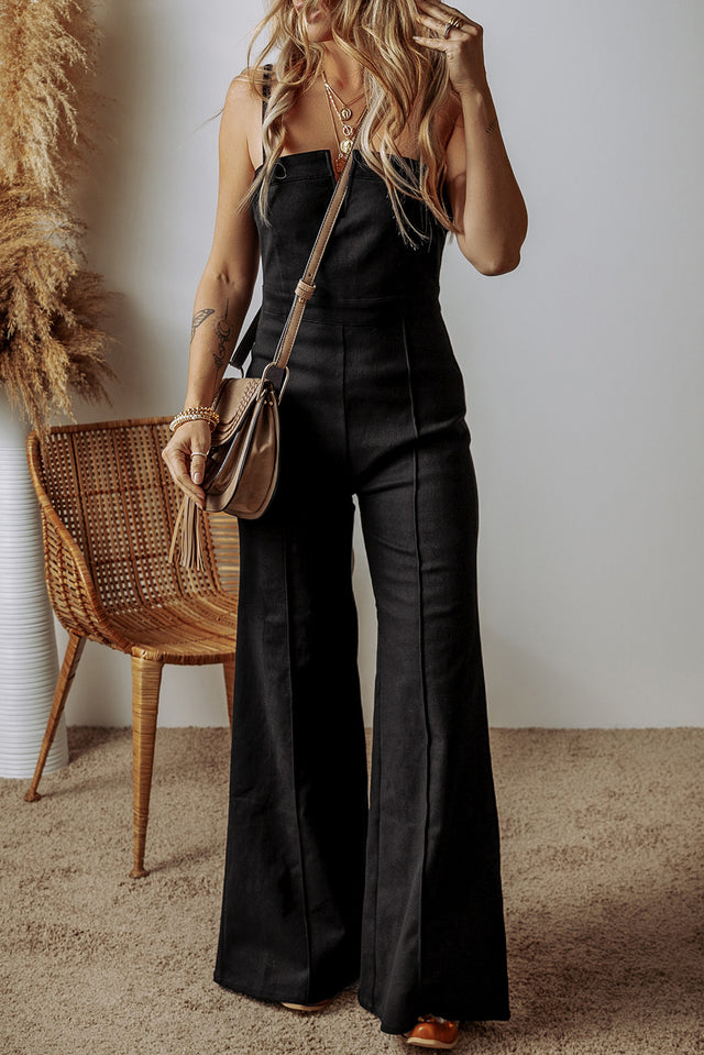 Spaghetti Straps Flare Denim Jumpsuit Trendsi Hanalas