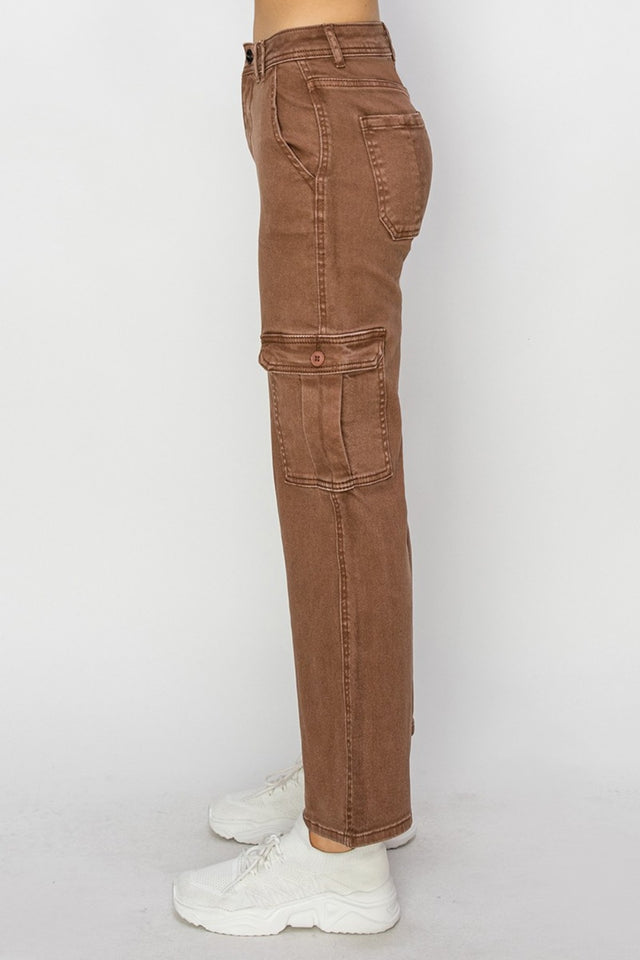 Risen Full Size High Rise Cargo Jeans Trendsi Hanalas