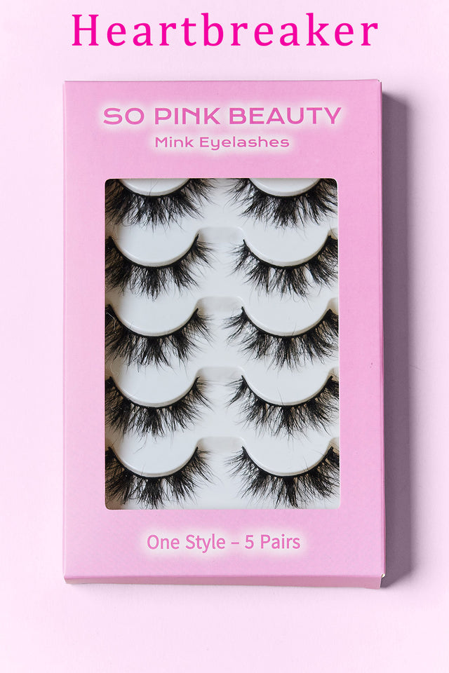 SO PINK BEAUTY Mink Eyelashes 5 Pairs