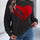 LOVE Heart Round Neck Dropped Shoulder Sweater | Hanalas