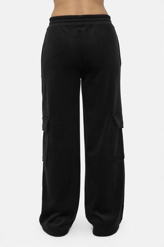 Mono B Elastic Waist Corduroy Cargo Pants | Hanalas