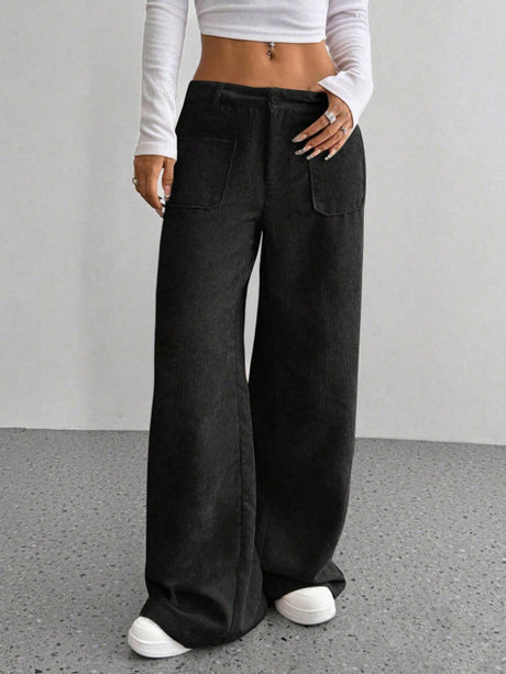 Wide Leg Pants with Pockets | Hanalas