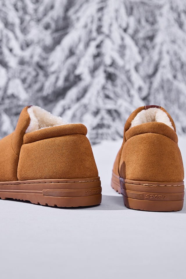 Letter M Suede Round Toe Slippers | Hanalas