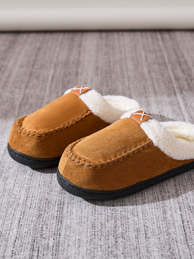 Contrast Round Toe Flat Slippers | Hanalas