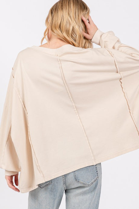 SAGE + FIG Flower Patch Dropped Shoulder Oversize Top | Hanalas