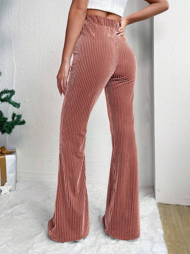 High Waist Flare Pants Trendsi Hanalas