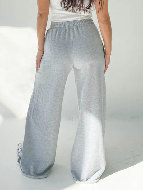 Elastic Waist Wide Leg Pants | Hanalas