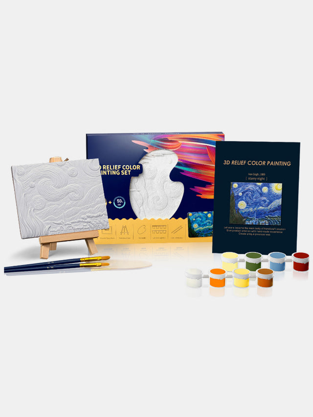 Relief Van Gogh's Starry Night DIY 3D Oil Painting Kit | Hanalas