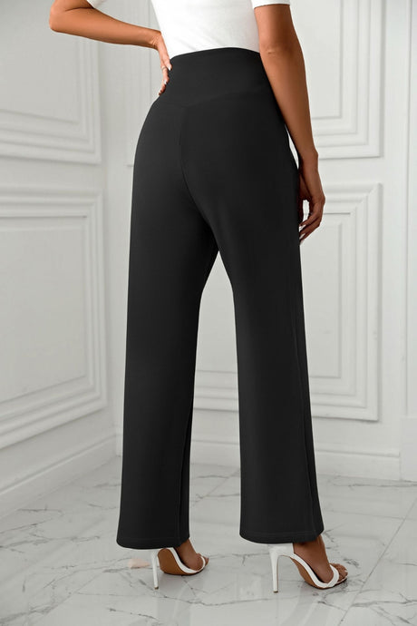 High Waist Straight Leg Pants | Hanalas