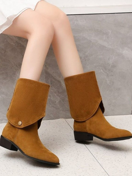 Point Toe Block Heel Boots | Hanalas