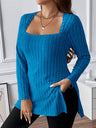 Plus Size Square Neck Long Sleeve Top Trendsi Hanalas