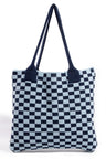 Fame Checkered Pattern Tote Bag | Hanalas