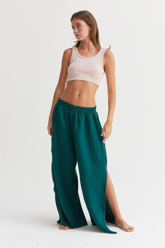 HYFVE Wide-Leg Side Zipper Sweatpants | Hanalas