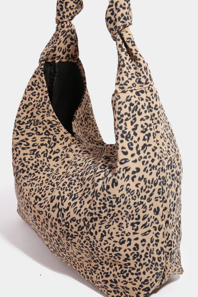 Fame Leopard Knotted Strap Shoulder Bag | Hanalas