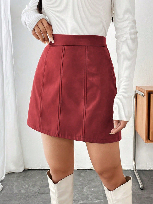 Mini Skirt with Zipper Trendsi Hanalas