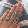 15 Piece Alloy Vintage Ring Set | Hanalas