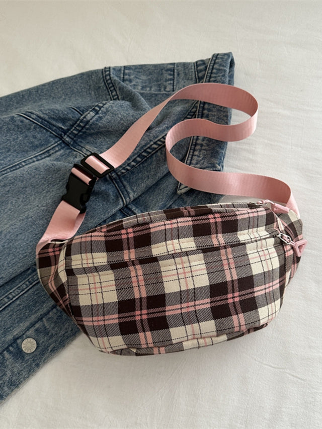 Plaid Adjustable Strap Crossbody Bag Trendsi Hanalas