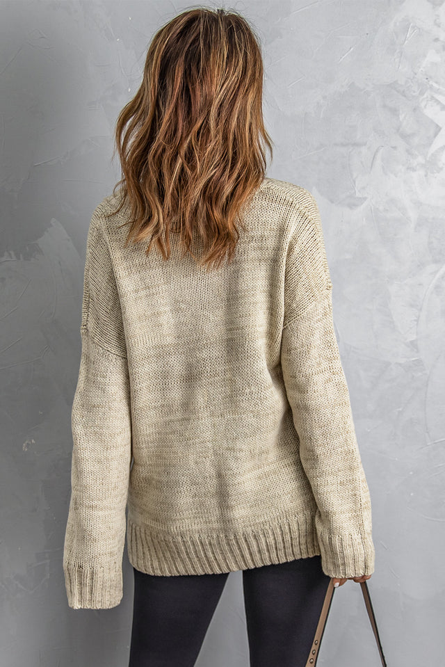 V-Neck Dropped Shoulder Sweater | Hanalas