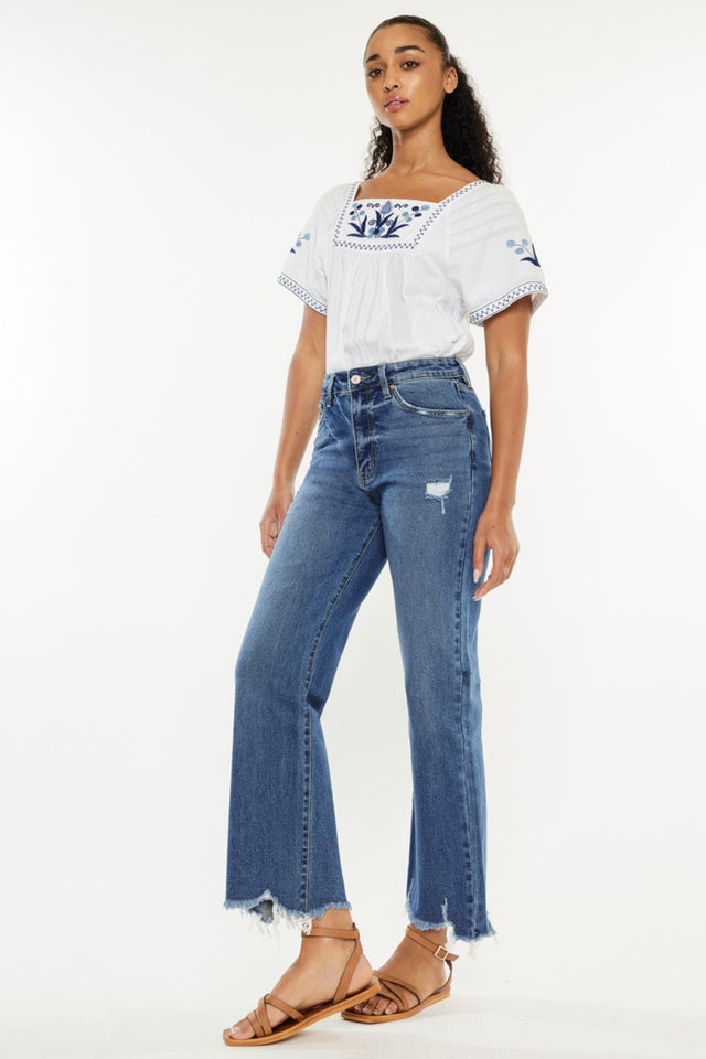 Kancan Full Size High Rise Slim Wide Leg Jeans | Hanalas