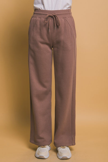 Love Tree Drawstring Wide Leg Sweatpants with Pockets | Hanalas