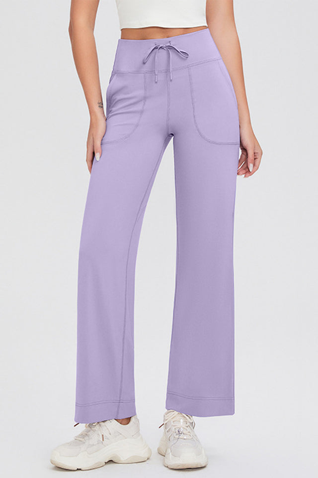 Basic Bae Full Size Drawstring High Waist Pants with Pockets | Hanalas