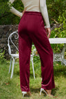 Velvet Wide Leg Pants with Pockets | Hanalas