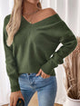 Perfee Twisted V-Neck Long Sleeve Sweatshirt | Hanalas