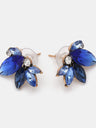 Alloy Rhinestone Flower Stud Earrings | Hanalas