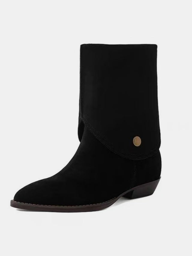 Point Toe Block Heel Boots | Hanalas