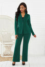 Lapel Collar Long Sleeve Blazer and Pants Set | Hanalas