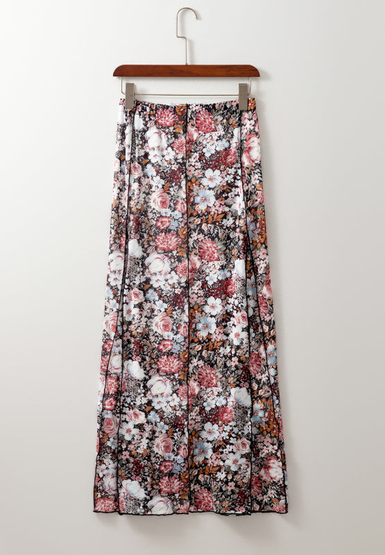 Floral Elastic Waist Maxi Skirt | Hanalas