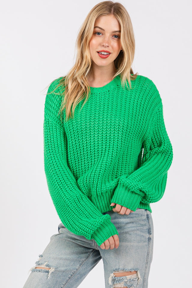 SAGE + FIG Round Neck Drop Shoulder Sweater | Hanalas