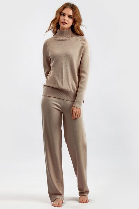 Basic Bae Turtleneck Raglan Sleeve Top and Pants Sweater Set Trendsi Hanalas