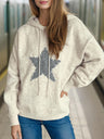 Drawstring Star Long Sleeve Hooded Sweater Trendsi Hanalas