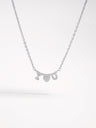 925 Sterling Silver Inlaid Zircon Letter Heart Necklace