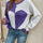 Contrast Heart Round Neck Long Sleeve Sweater | Hanalas