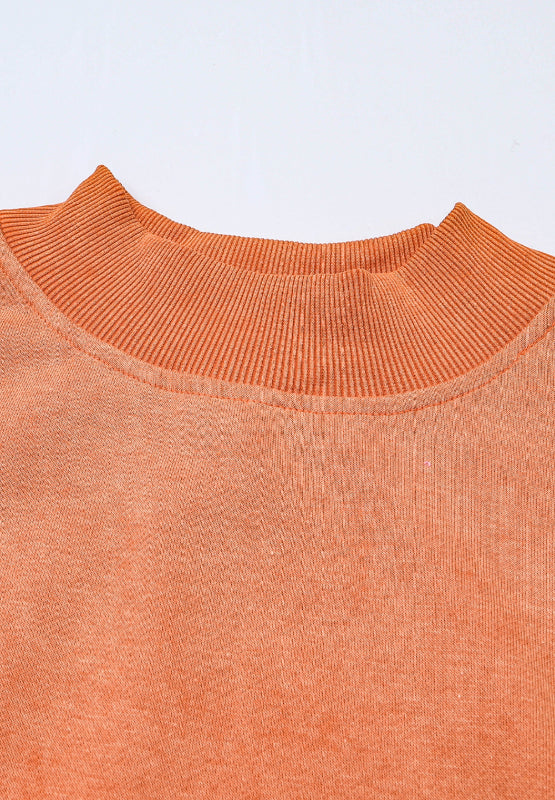 Mock Neck Dropped Shoulder Sweatshirt | Hanalas