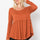 Be Stage Full Size Texture Babydoll Round Neck Long Sleeve Knit Top | Hanalas