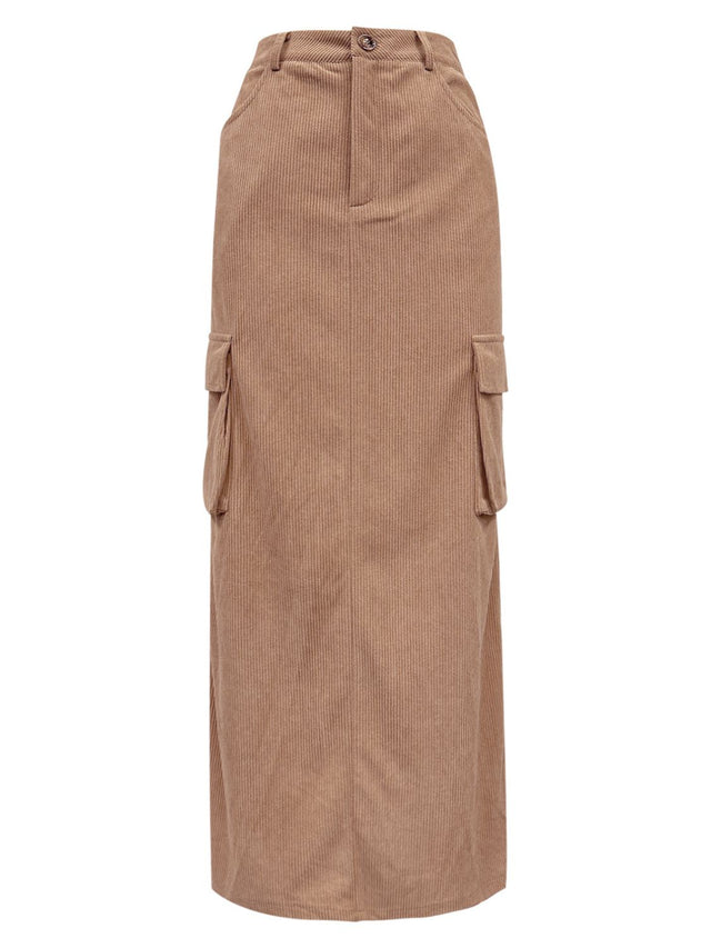 Slit Corduroy Maxi Skirt with Pockets | Hanalas